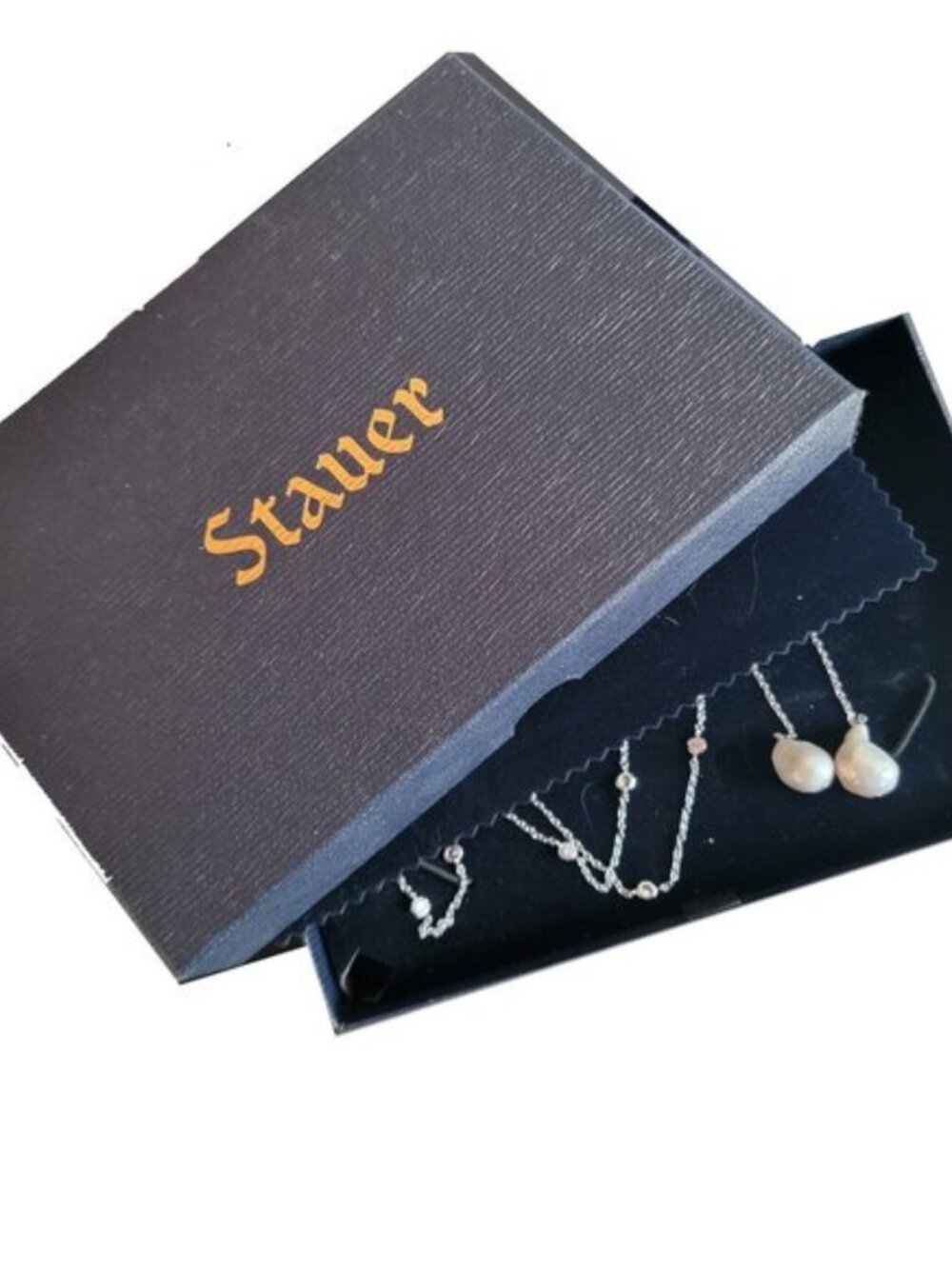 White Baroque Genuine Pearl Lariat Necklace - Picture 4 of 5